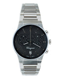 Salvatore Ferragamo Sapphire Chrono Black Dial Silver Steel Strap Watch for Men - SFME00321