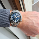 Seiko Prospex Sea Automatic Diver Green Dial Silver Steel Strap Watch For Men - SPB187J1