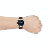 Armani Exchange Hampton AX2133 Men's Chronograph Watch – Blue Dial with Brown Leather Strap