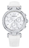 Swarovski 5295346 Era Journey Women's Watch – Silver Dial & White Leather Strap