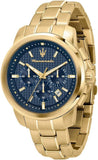 Maserati R8873621021 Successo Chronograph Men's Watch – Blue Dial & Gold Steel Strap