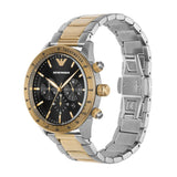 Emporio Armani Analog Chronograph Black Dial Two Tone Steel Strap Watch For Men - AR11521
