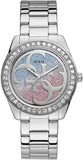 Guess W1201L1 G Twist Diamonds Women's Watch – Silver Dial & Silver Steel Strap