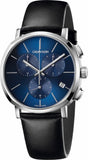 Calvin Klein K8Q371CN Chronograph Quartz Men's Watch – Blue Dial & Black Leather Strap