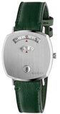 Gucci YA157406 Grip Quartz Unisex Watch – Silver Dial & Green Leather Strap