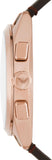 Emporio Armani Claudio Chronograph Blue Dial Brown Leather Strap Watch For Men - AR11554