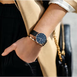 Daniel Wellington Classic Petite Cornwall Black Dial Black NATO Strap Watch For Women - DW00100215