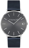 Coach Charles 14602150 Men's Watch – Grey Dial with Black Leather Strap