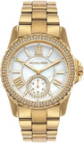 Michael Kors MK7401 Everest Three-Hand Quartz Women's Watch – Mother of Pearl White Dial & Gold Steel Strap
