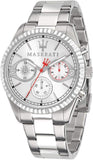 Maserati R8853100017 Competizione Chronograph Men's Watch – White Dial & Silver Steel Strap