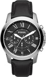 Fossil FS4812 Grant Chronograph Men's Watch – Black Dial & Black Leather Strap