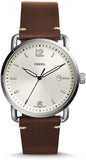 Fossil FS5275 The Commuter Men's Watch – White Dial & Brown Leather Strap