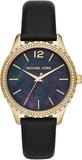Michael Kors MK2911 Layton Three-Hand Women's Watch – Black Mother of Pearl Dial & Black Leather Strap