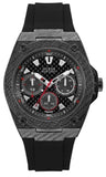 Guess W1048G2 Legacy Men's Watch – Black Dial & Black Rubber Strap