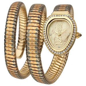 Just Cavalli Glam Snake Gold Dial Multicolor Steel Strap Watch for Women - JC1L163M0235