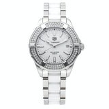 Tag Heuer Aquaracer Diamonds White Dial Two Tone Steel Strap Watch for Women - WAY131F.BA0914