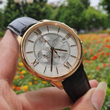 Tissot T099.427.36.038.00 Des Tourelles Chronograph Men's Watch – Silver Dial & Brown Leather Strap