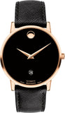 Movado 0607196 Museum Classic Men's Watch – Black Dial & Black Leather Strap