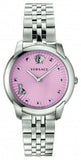 Versace VELR00419 Audrey Quartz Women's Watch – Pink Dial & Silver Steel Strap