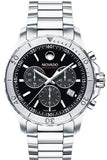Movado 2600110 Series 800 Chronograph Men's Watch – Black Dial & Silver Steel Strap