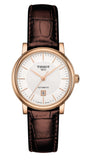 Tissot T122.207.36.031.00 T-Classic Carson Premium Women's Watch – White Dial & Brown Leather Strap