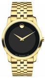 Movado 606997 Museum Men's Watch – Black Dial & Gold Steel Strap