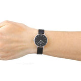 Daniel Wellington DW00100246 Petite Ashfield Women’s Watch – Black Dial with Black Mesh Strap