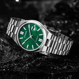 Citizen Tsuyosa NJ0150-81X Men's Automatic Watch – Green Dial with Silver Steel Strap