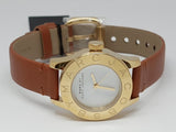 Marc Jacobs Mini Blade White Dial Brown Leather Strap Watch for Women - MBM1219