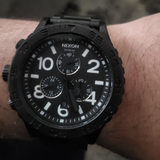 Nixon 51-30 Chrono Black Dial Black Steel Strap Watch for Men - A083-001