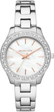 Michael Kors MK4556 Liliane Three-Hand Women's Watch – Mother of Pearl White Dial & Silver Steel Strap