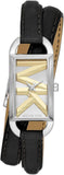 Michael Kors MK4722 Empire Three-Hand Quartz Women's Watch – Silver Dial & Black Leather Strap