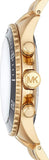 Michael Kors Bayville Chronograph Black Dial Gold Steel Strap Watch For Men - MK8726