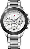 Tommy Hilfiger 1791227 Hudson Chronograph Men's Watch – White Dial & Silver Steel Bracelet