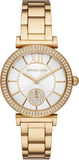 Michael Kors MK4615 Abbey Three-Hand Women's Watch – White Dial & Gold Steel Bracelet