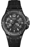 Guess W0040G1 Rigor Analog Men's Watch – Black Dial & Black Leather Strap