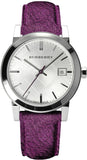 Burberry The City Women's Watch BU9122 with Silver Dial & Purple Leather Strap