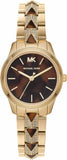 Michael Kors MK6855 Runway Mercer Analog Women's Watch – Brown Dial & Gold Steel Strap