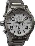 Nixon 51-30 Chrono White Dial Silver Steel Strap Watch for Men - A083-100