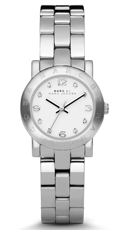 Marc Jacobs Mini Amy White Dial Silver Steel Strap Watch for Women - MBM3055
