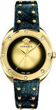 Versace VEBM01018 Shadov Women's Watch – Gold Dial & Green Leather Strap