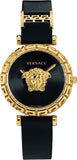 Versace VEDV00119 Palazzo Empire Greca Quartz Women's Watch – Black Dial & Black Leather Strap