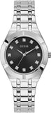 Guess GW0114L1 Crystalline Diamonds Quartz Women's Watch – Black Dial & Silver Steel Strap