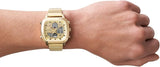 Fossil FS5889 Retro Analog-Digital Men’s Watch – Gold Dial with Gold Stainless Steel Strap