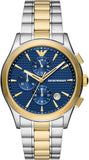 Emporio Armani AR11579 Paolo Chronograph Men's Watch – Blue Dial with Two-Tone Steel Strap