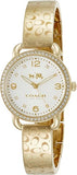 Coach 14502354 Delancey Quartz Women's Watch – Silver Dial with Diamonds & Gold Steel Bracelet