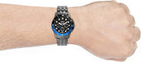 Fossil FS5835 FB-01 Chronograph Men’s Watch – Black Dial with Grey Steel Strap