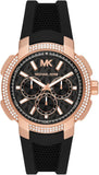 Michael Kors MK7245 Sydney Pavé Quartz Women's Watch – Black Dial & Black Silicone Strap