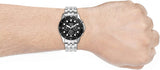 Fossil FS5837 FB-01 Chronograph Men’s Watch – Black Dial with Silver Steel Strap