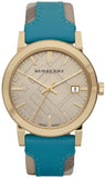 Burberry BU9018 The City Women’s Watch with Gold Dial & Blue Leather Strap